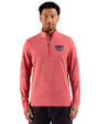 Washington Commanders Americana Cutter & Buck Adapt Recycled Soft Knit Stripe Mens Quarter Zip Pullover Cardinal Red Heather Front