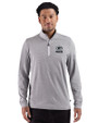 Green Bay Packers Monochromatic Cutter & Buck Adapt Recycled Soft Knit Stripe Mens Quarter Zip Pullover  Black Heather/White Front
