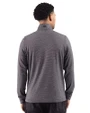Los Angeles Chargers Mono Cutter & Buck Adapt Recycled Soft Knit Stripe Mens Quarter Zip Pullover Black Heather Back