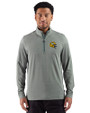 Green Bay Packers NFL Helmet Cutter & Buck Adapt Recycled Soft Knit Stripe Mens Quarter Zip Pullover Hunter Heather Front