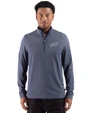 Buffalo Bills Mono Cutter & Buck Adapt Recycled Soft Knit Stripe Mens Quarter Zip Pullover Navy Blue Heather Front