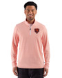 Chicago Bears Historic Cutter & Buck Adapt Recycled Soft Knit Stripe Mens Quarter Zip Pullover  College Orange Heather/White Front