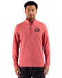 San Francisco 49ers Historic Cutter & Buck Adapt Recycled Soft Knit Stripe Mens Quarter Zip Pullover  Cardinal Red Heather Front