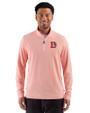 Denver Broncos Historic Cutter & Buck Adapt Recycled Soft Knit Stripe Mens Quarter Zip Pullover  College Orange Heather/White Front