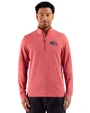 Denver Broncos Americana Cutter & Buck Adapt Recycled Soft Knit Stripe Mens Quarter Zip Pullover Cardinal Red Heather Front