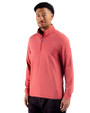 New England Patriots Cutter & Buck Adapt Recycled Soft Knit Stripe Mens Quarter Zip Pullover Cardinal Red Heather Side