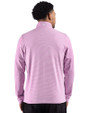 Baltimore Ravens Monochromatic Cutter & Buck Adapt Recycled Soft Knit Stripe Mens Quarter Zip Pullover  Gelato Heather/White Back