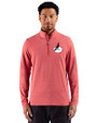Arizona Cardinals Historic Cutter & Buck Adapt Recycled Soft Knit Stripe Mens Quarter Zip Pullover Cardinal Red Heather Front