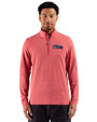 Seattle Seahawks Americana Cutter & Buck Adapt Recycled Soft Knit Stripe Mens Quarter Zip Pullover Cardinal Red Heather Front