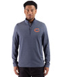 Chicago Bears Cutter & Buck Adapt Recycled Soft Knit Stripe Mens Big & Tall Quarter Zip Pullover Navy Blue Heather Front
