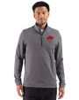 Buffalo Bills Historic Cutter & Buck Adapt Recycled Soft Knit Stripe Mens Big & Tall Quarter Zip Pullover Black Heather Front