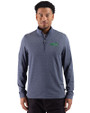Seattle Seahawks Rivalries Cutter & Buck Adapt Recycled Soft Knit Stripe Mens Big & Tall Quarter Zip Pullover Navy Blue Heather Front