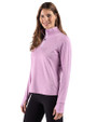 Washington Commanders Monochromatic Cutter & Buck Adapt Recycled Soft Knit Stripe Womens Quarter Zip Pullover Gelato Heather/White Side