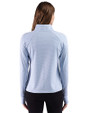 Miami Dolphins Monochromatic Cutter & Buck Adapt Recycled Soft Knit Stripe Womens Quarter Zip Pullover Atlas Heather/White Back