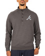 Atlanta Braves Cutter & Buck Saturday Cotton Blend Mens Big and Tall  Mock Pullover Sweatshirt Charcoal Heather Front