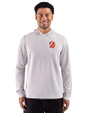 Tampa Bay Buccaneers Historic Cutter & Buck Adapt Recycled Soft Knit Stripe Mens Hooded Pullover Polished Heather/White Front