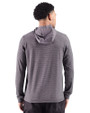 New Orleans Saints Cutter & Buck Adapt Recycled Soft Knit Stripe Mens Hooded Pullover Black Heather Back