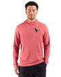 Houston Texans - Cutter & Buck Adapt Recycled Soft Knit Stripe Mens Hooded Pullover Cardinal Red Heather Front