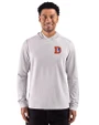 Denver Broncos Historic Cutter & Buck Adapt Recycled Soft Knit Stripe Mens Hooded Pullover Polished Heather/White Front