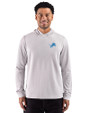 Detroit Lions Cutter & Buck Adapt Recycled Soft Knit Stripe Mens Hooded Pullover Polished Heather/White Front
