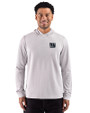 New York Giants Monochromatic Cutter & Buck Adapt Recycled Soft Knit Stripe Mens Hooded Pullover Polished Heather/White Front