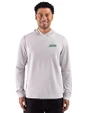 New York Jets Cutter & Buck Adapt Recycled Soft Knit Stripe Mens Hooded Pullover Polished Heather/White Front