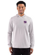 New York Giants Cutter & Buck Adapt Recycled Soft Knit Stripe Mens Hooded Pullover Polished Heather/White Front