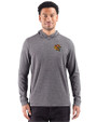San Francisco 49ers NFL Helmet Cutter & Buck Adapt Recycled Soft Knit Stripe Mens Hooded Pullover Black Heather Front