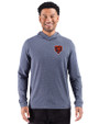 Chicago Bears Historic Cutter & Buck Adapt Recycled Soft Knit Stripe Mens Hooded Pullover Navy Blue Heather Front