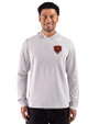 Chicago Bears Historic Cutter & Buck Adapt Recycled Soft Knit Stripe Mens Hooded Pullover Polished Heather/White Front