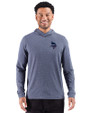 Minnesota Vikings Americana Cutter & Buck Adapt Recycled Soft Knit Stripe Mens Hooded Pullover Navy Blue Heather Front