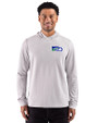 Seattle Seahawks Historic Cutter & Buck Adapt Recycled Soft Knit Stripe Mens Big & Tall Hooded Pullover Polished Heather/White Front