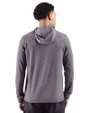 Pittsburgh Steelers NFL Helmet Cutter & Buck Adapt Recycled Soft Knit Stripe Mens Big & Tall Hooded Pullover Black Heather Back