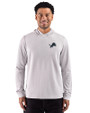 Detroit Lions Monochromatic Cutter & Buck Adapt Recycled Soft Knit Stripe Mens Big & Tall Hooded Pullover Polished Heather/White Front