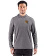 San Francisco 49ers NFL Helmet Cutter & Buck Adapt Recycled Soft Knit Stripe Mens Big & Tall Hooded Pullover Black Heather Front