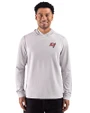 Tampa Bay Buccaneers Cutter & Buck Adapt Recycled Soft Knit Stripe Mens Big & Tall Hooded Pullover Polished Heather/White Front