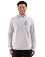 Detroit Lions Historic Cutter & Buck Adapt Recycled Soft Knit Stripe Mens Big & Tall Hooded Pullover Polished Heather/White Front