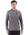 Atlanta Falcons Historic - Cutter & Buck Adapt Recycled Soft Knit Stripe Mens Big & Tall Hooded Pullover Black Heather Front