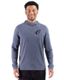 Arizona Cardinals Americana Cutter & Buck Adapt Recycled Soft Knit Stripe Mens Big & Tall Hooded Pullover Navy Blue Heather Front