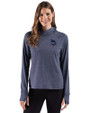 Minnesota Vikings Americana Cutter & Buck Adapt Recycled Soft Knit Stripe Womens Hooded Pullover Navy Blue Heather Front