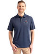 American Conference Cutter & Buck Forge Recycled Four-Way Stretch Mens Big & Tall Polo Dark Navy Blue Heather Front
