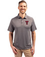 Texas Tech Red Raiders Cutter & Buck Forge Recycled Four-Way Stretch Mens Big & Tall Polo Elemental Grey Front