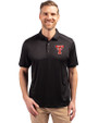 Texas Tech Red Raiders College Vault Cutter & Buck Forge Recycled Four-Way Stretch Mens Big & Tall Polo Black Front