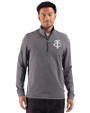 Minnesota Twins Mono Cutter & Buck Adapt Recycled Soft Knit Stripe Mens Quarter Zip Pullover Black Heather Front