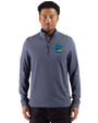 Minnesota Twins City Connect Cutter & Buck Adapt Recycled Soft Knit Stripe Mens Quarter Zip Pullover Navy Blue Heather Front