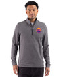 Colorado Rockies City Connect- Cutter & Buck Adapt Recycled Soft Knit Stripe Mens Quarter Zip Pullover Black Heather Front