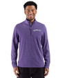 Colorado Rockies Cooperstown Cutter & Buck Adapt Recycled Soft Knit Stripe Mens Quarter Zip Pullover College Purple Heather Front