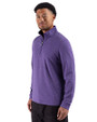Colorado Rockies Cooperstown Cutter & Buck Adapt Recycled Soft Knit Stripe Mens Quarter Zip Pullover College Purple Heather Side