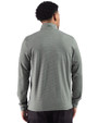 Tampa Bay Rays Cooperstown Cutter & Buck Adapt Recycled Soft Knit Stripe Mens Quarter Zip Pullover Hunter Heather Back