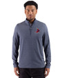 St. Louis Cardinals Cooperstown Cutter & Buck Adapt Recycled Soft Knit Stripe Mens Quarter Zip Pullover Navy Blue Heather Front